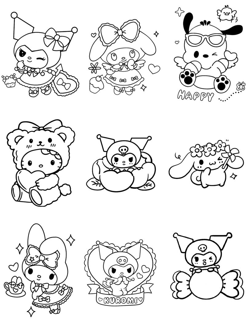 tranh tô màu sticker cute 34