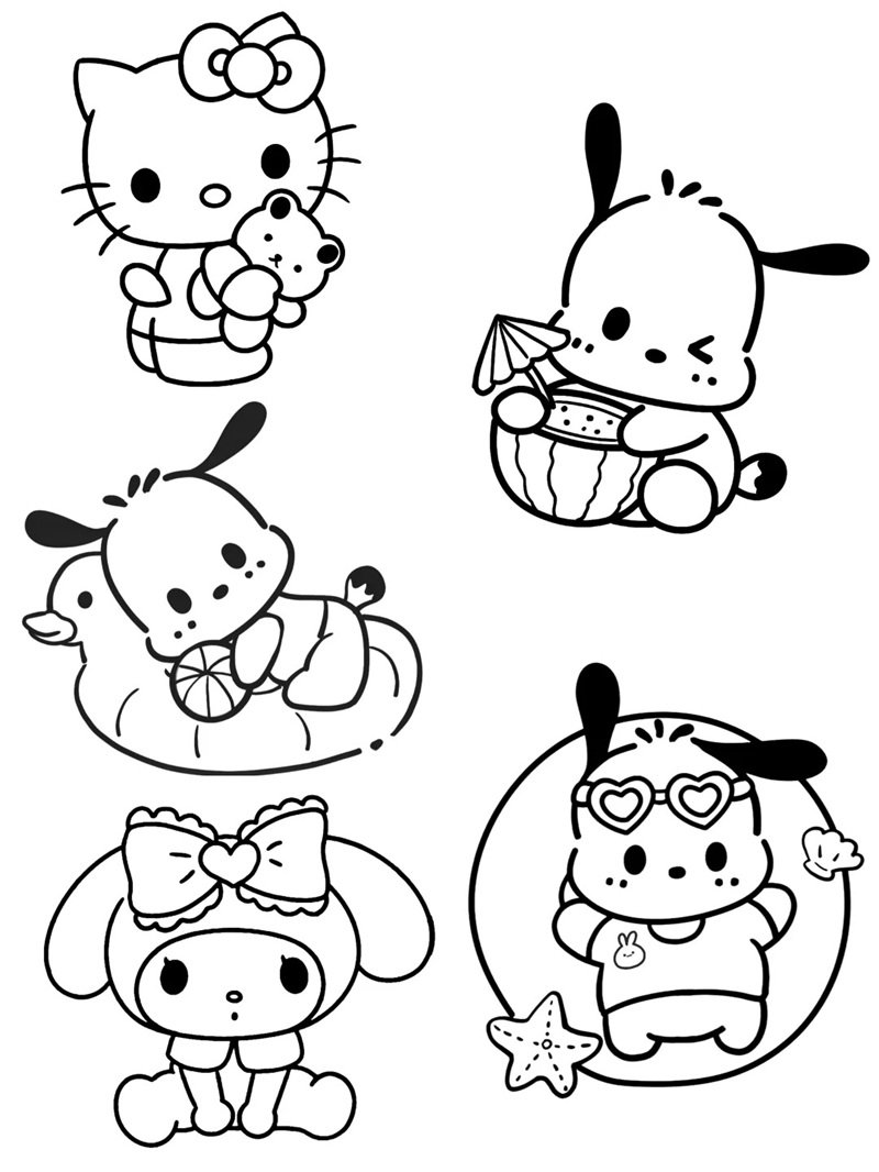 tranh tô màu sticker cute 35