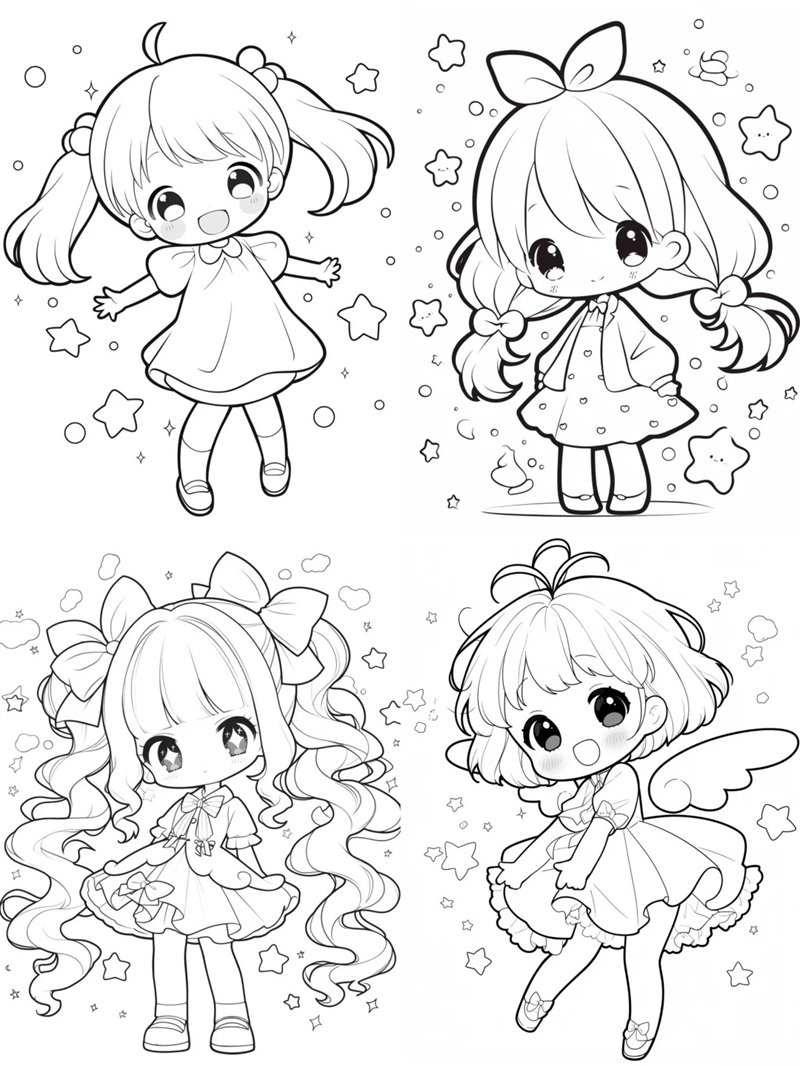 tranh tô màu sticker cute 37