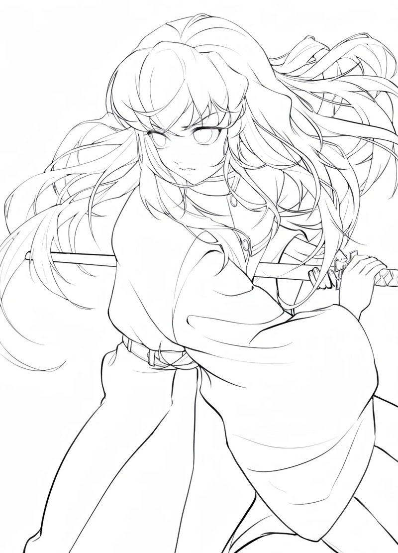 tranh tô màu thanh gươm diệt quỷ 13