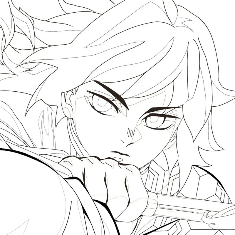 tranh tô màu thanh gươm diệt quỷ 17