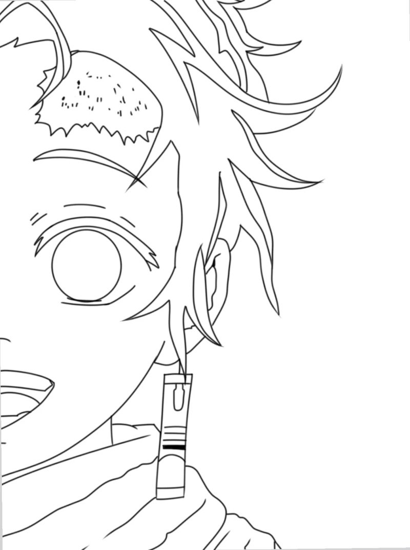tranh tô màu thanh gươm diệt quỷ tanjiro