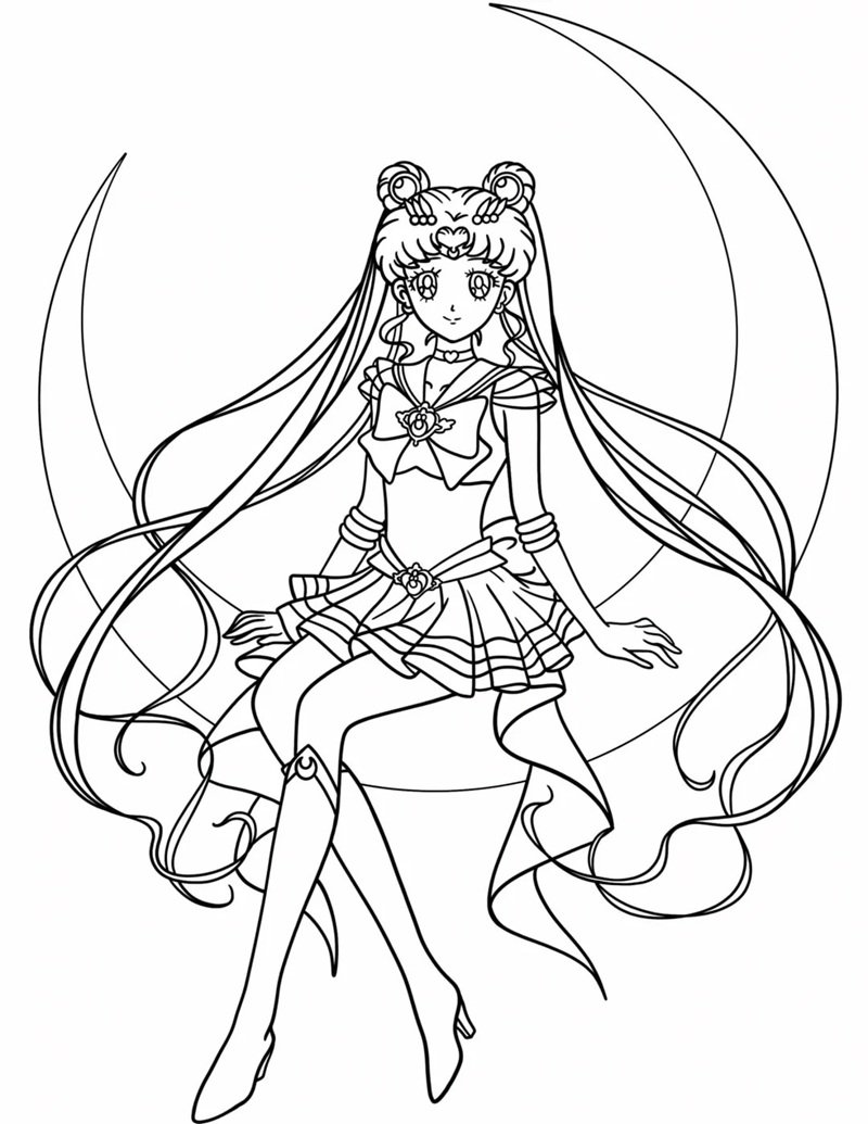 tranh tô màu thủy thủ mặt trăng 11