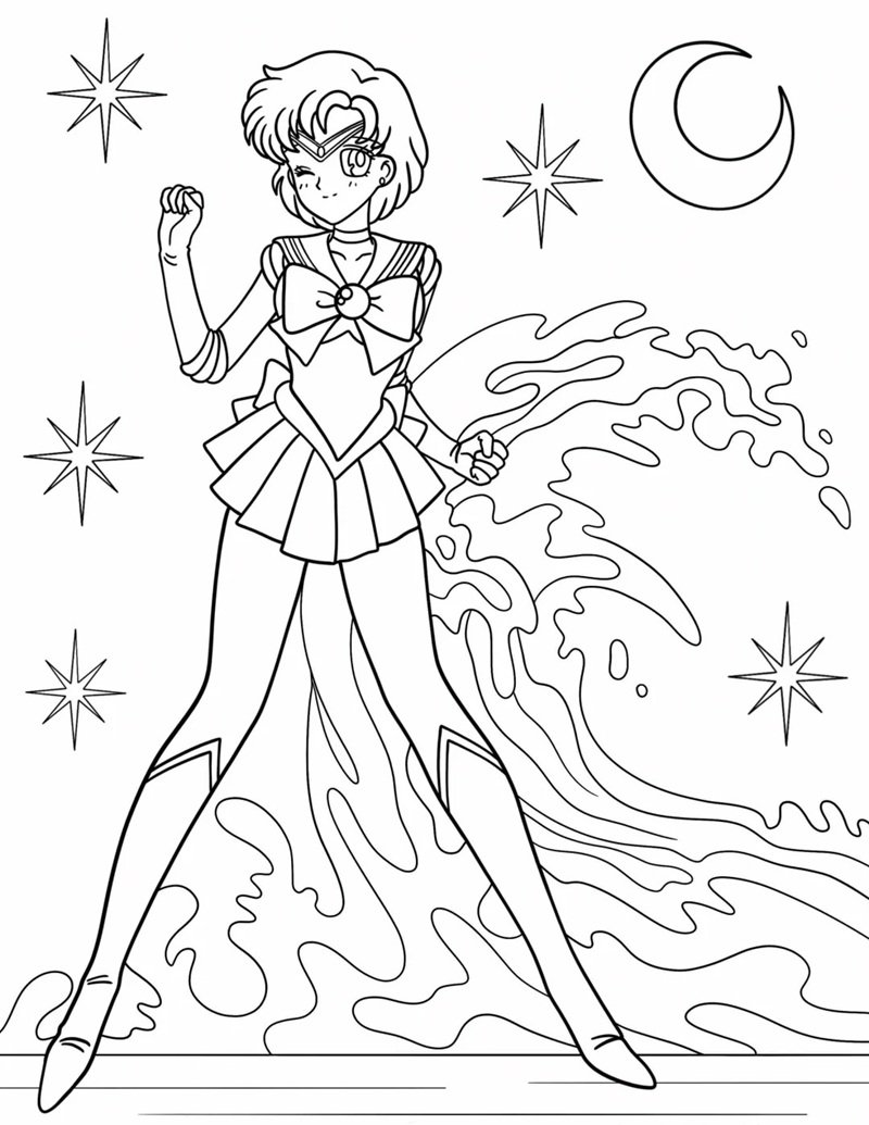 tranh tô màu thủy thủ mặt trăng 13