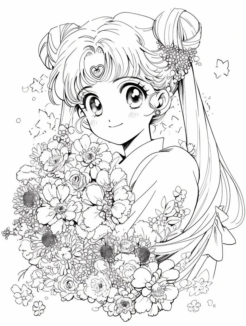 tranh tô màu thủy thủ mặt trăng 16