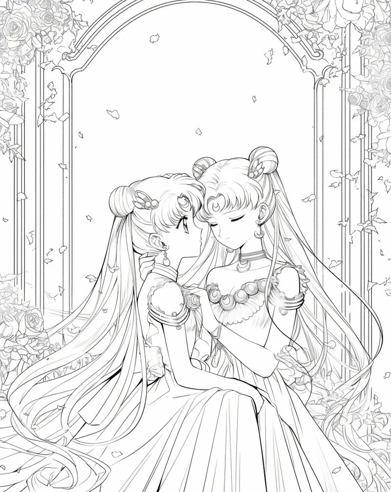 tranh tô màu thủy thủ mặt trăng 17