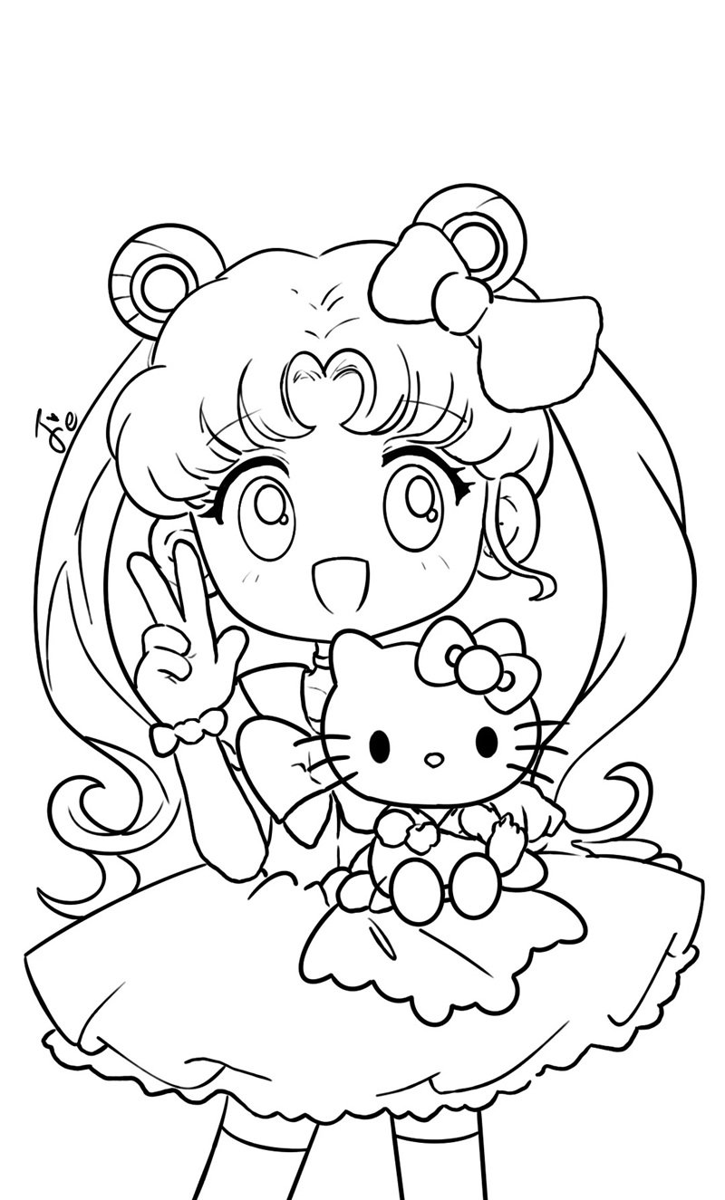 tranh tô màu thủy thủ mặt trăng 21