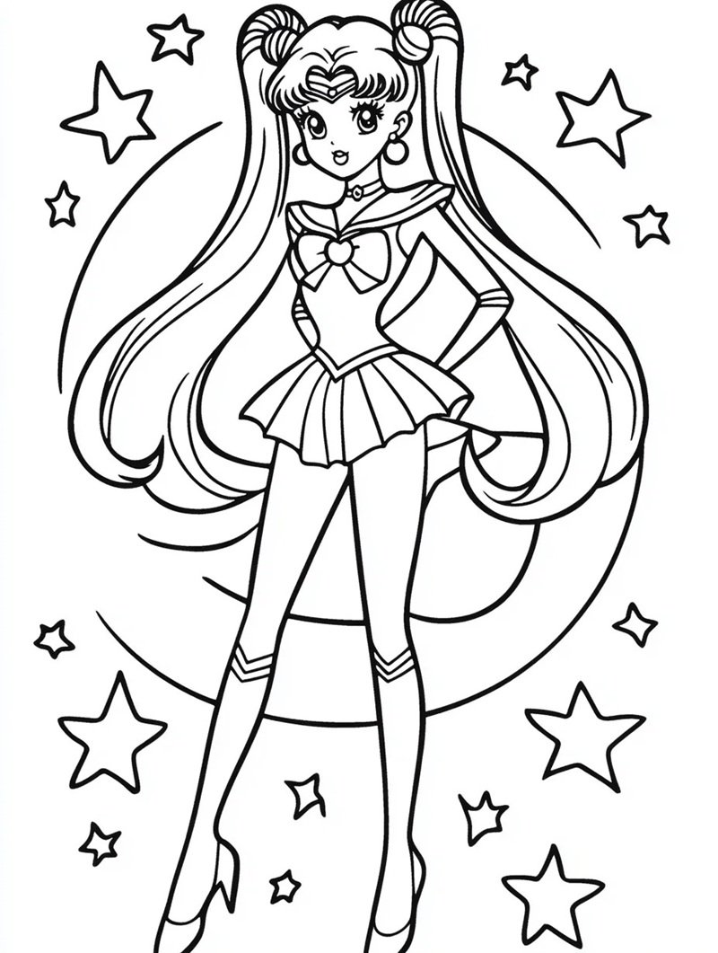 tranh tô màu thủy thủ mặt trăng 40