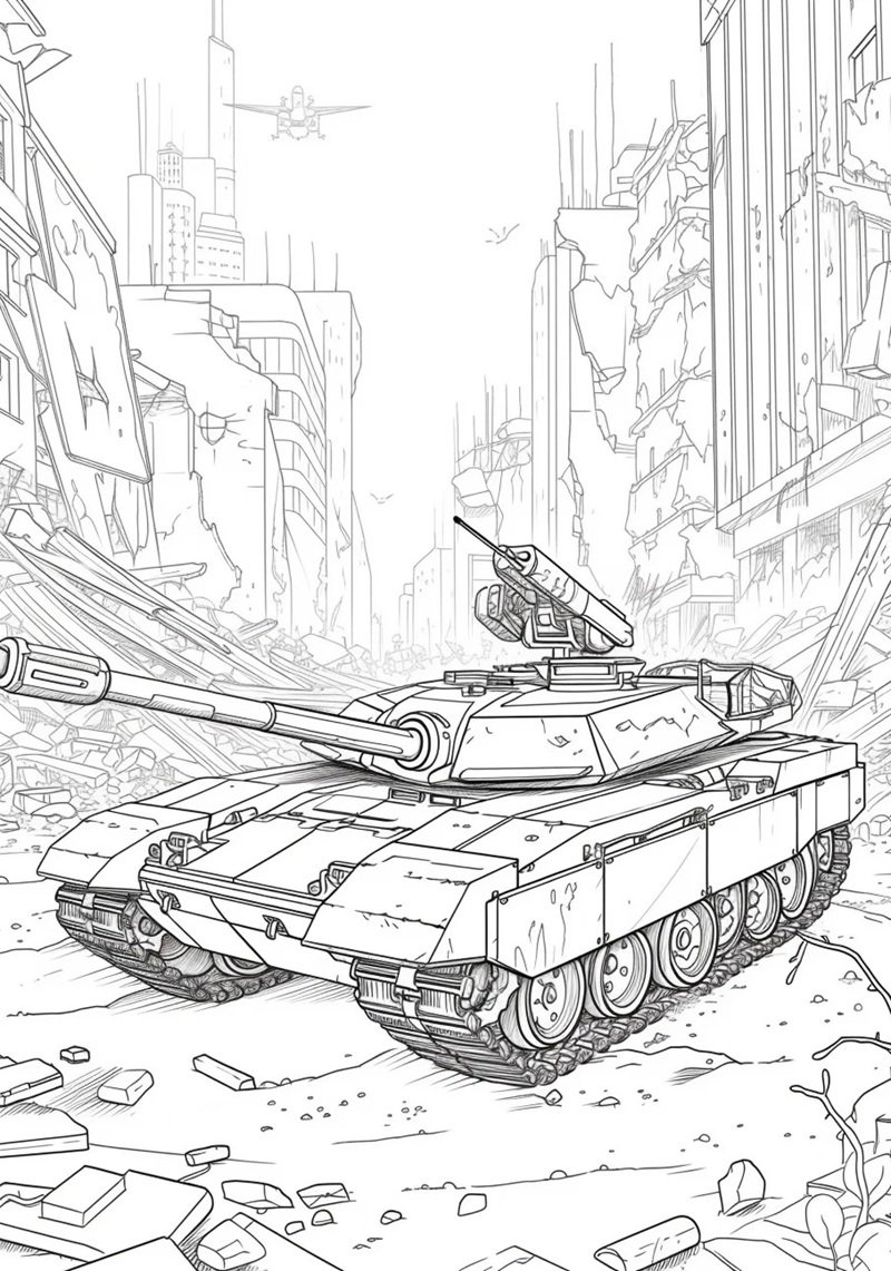 tranh tô màu xe tăng 14