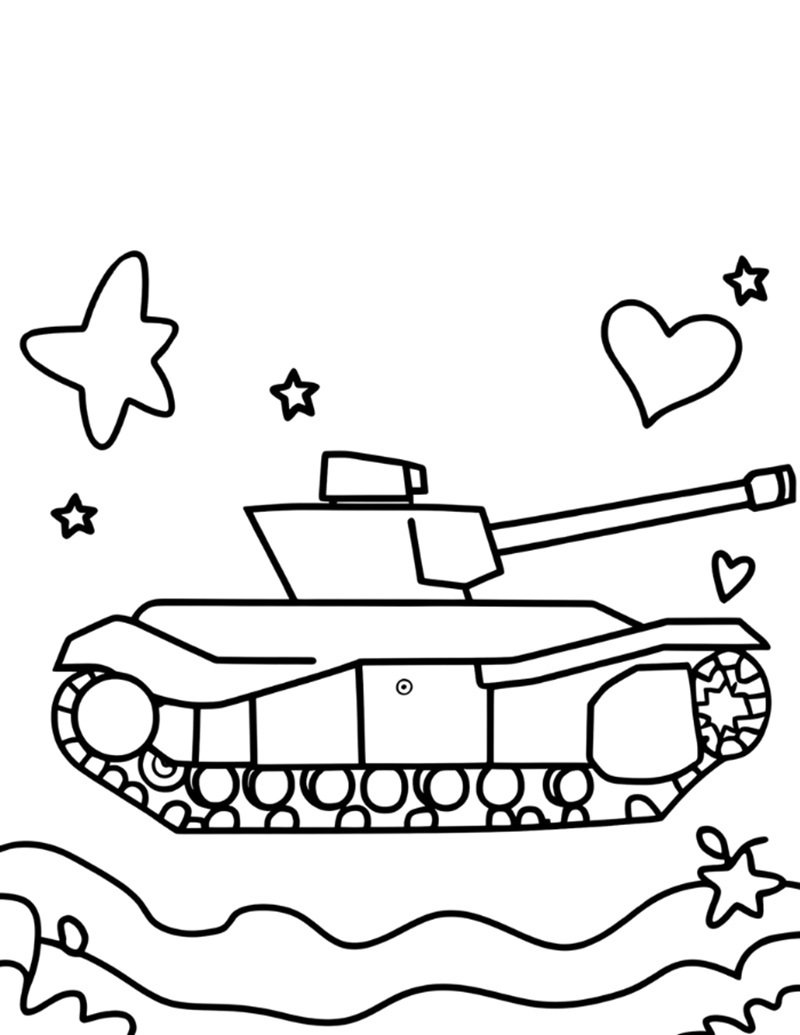 tranh tô màu xe tăng 25