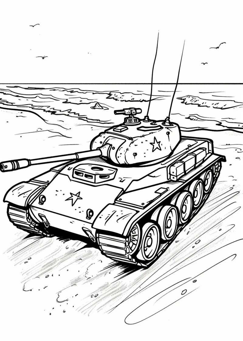 tranh tô màu xe tăng 27