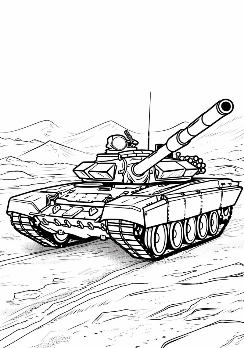 tranh tô màu xe tăng 28