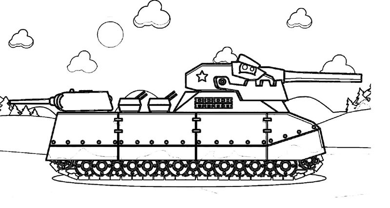 tranh tô màu xe tăng 37