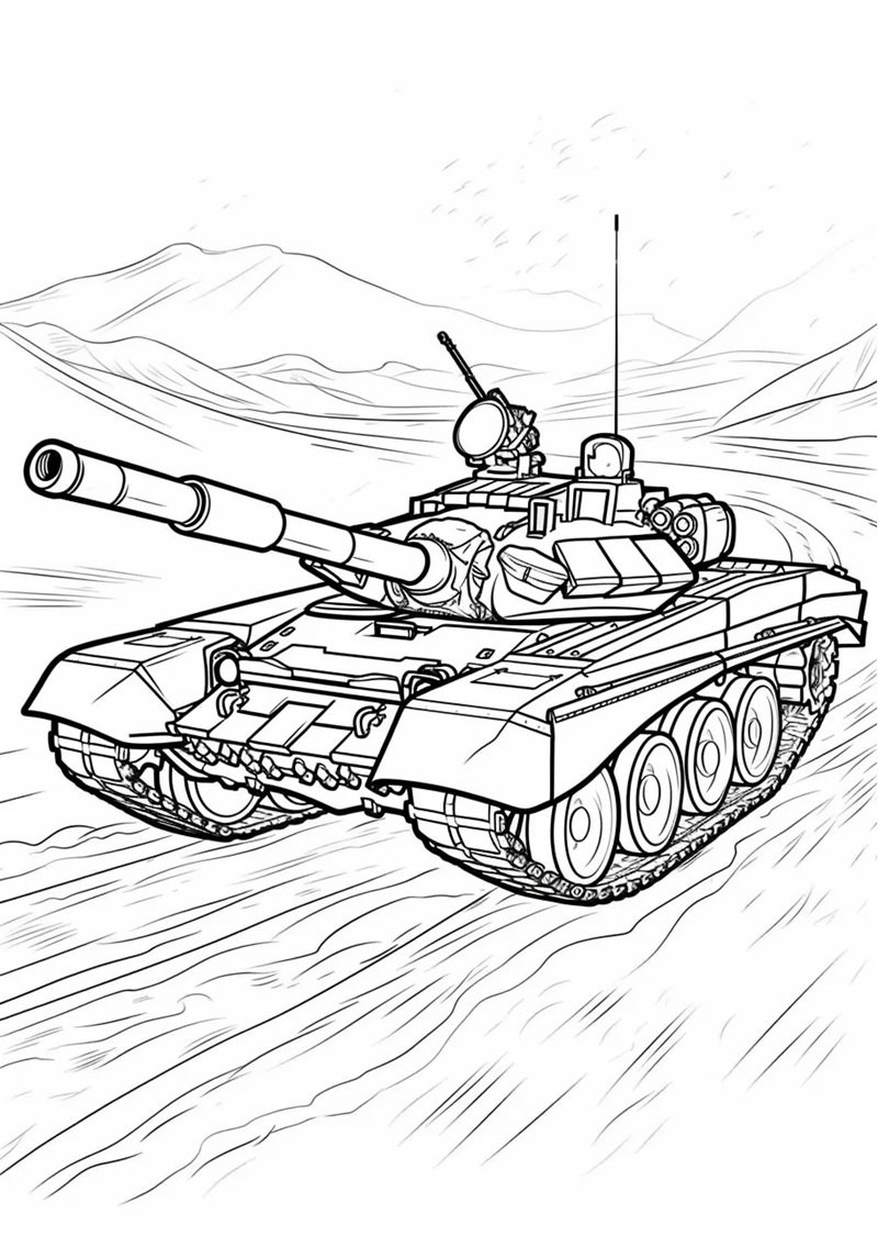 tranh tô màu xe tăng 5