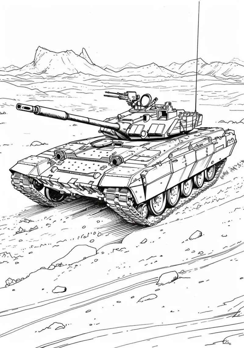 tranh tô màu xe tăng kb-44