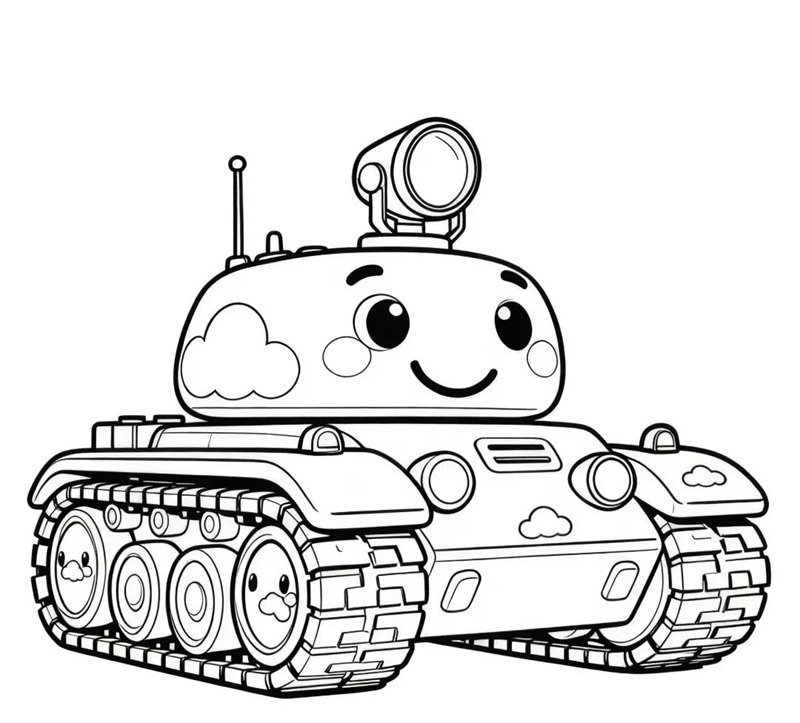 tranh tô màu xe tăng kb44