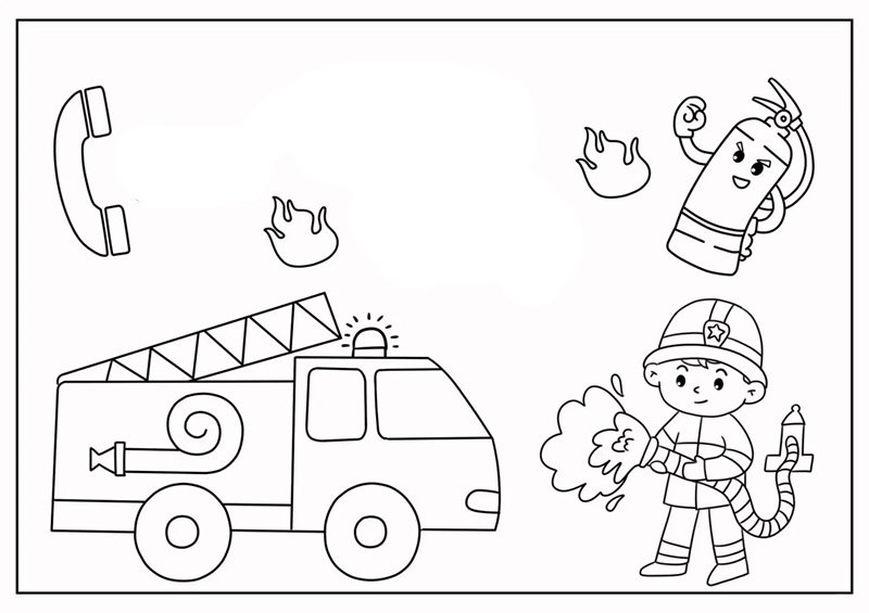 xe cứu hỏa tô màu 1