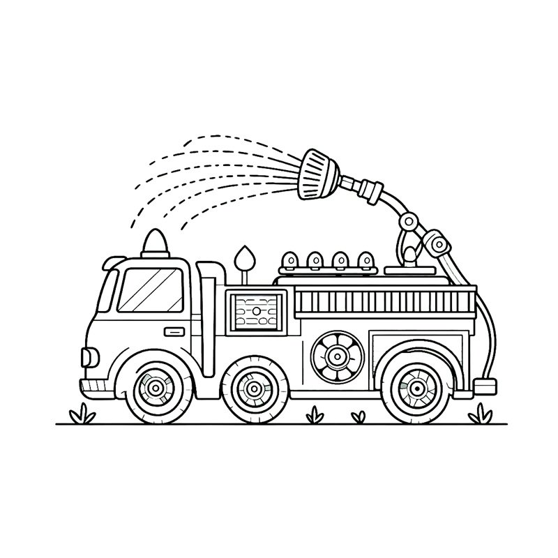 xe cứu hỏa tô màu 10