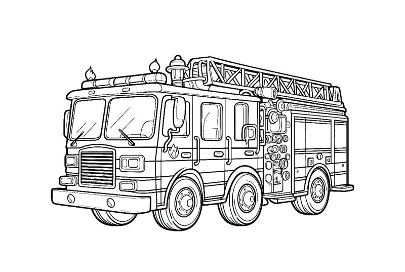 xe cứu hỏa tô màu 11