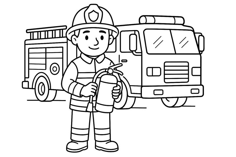 xe cứu hỏa tô màu 13