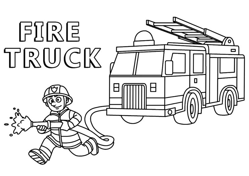 xe cứu hỏa tô màu 24