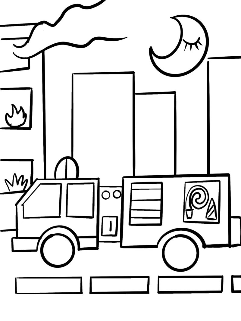 xe cứu hỏa tô màu 32