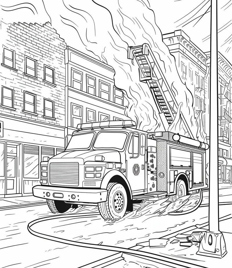 xe cứu hỏa tô màu 33