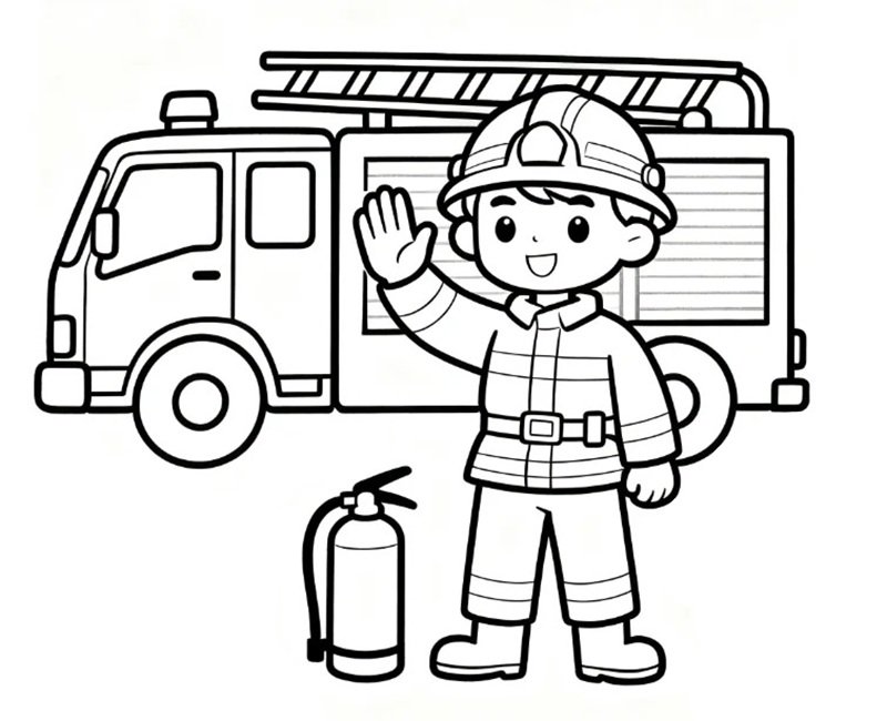 xe cứu hỏa tô màu 38