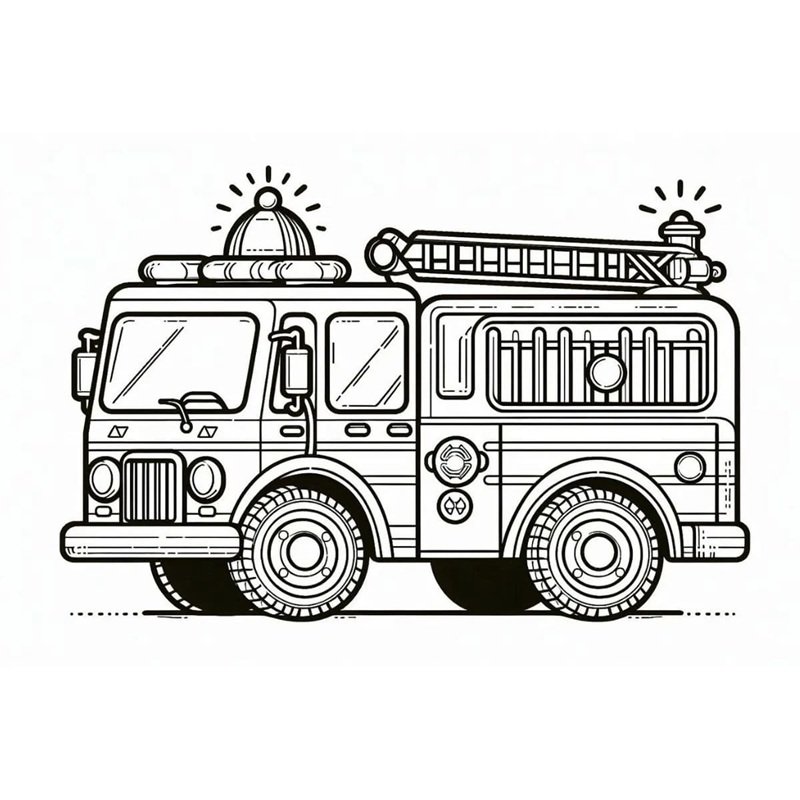 xe cứu hỏa tô màu 5