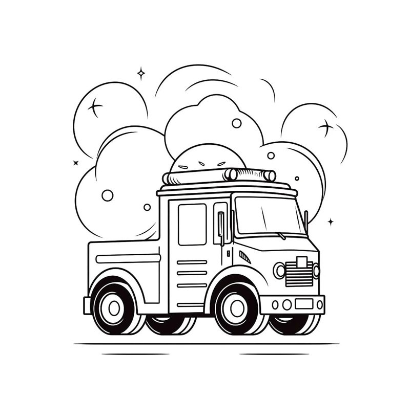 xe cứu hỏa tô màu 6