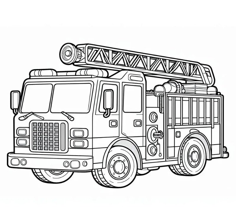 xe cứu hỏa tô màu 7