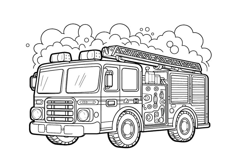 xe cứu hỏa tô màu 8