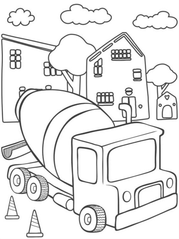 xe trộn bê tông tô màu 2