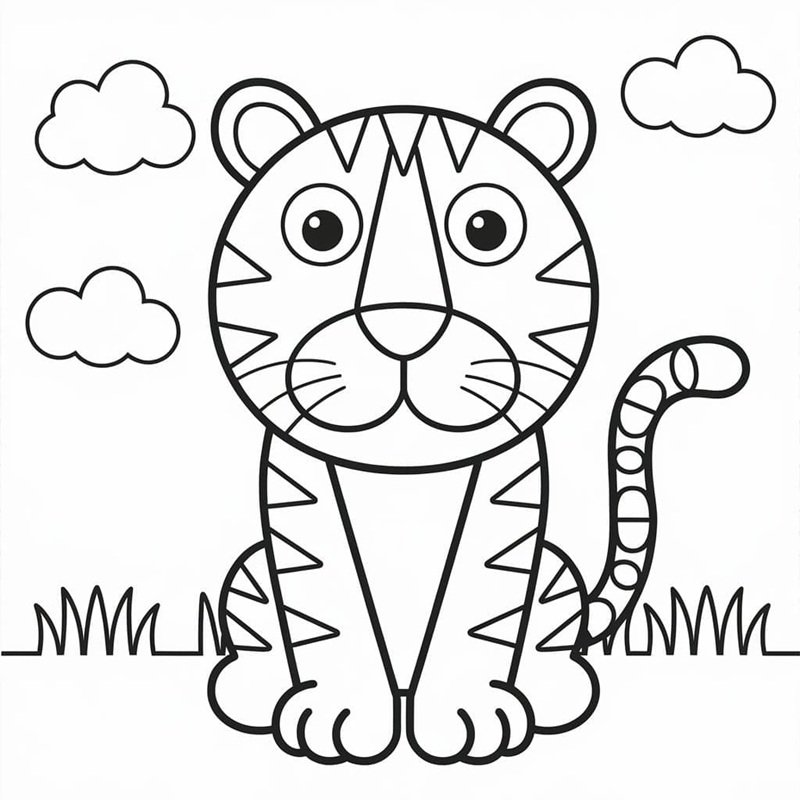 con hổ tô màu 14