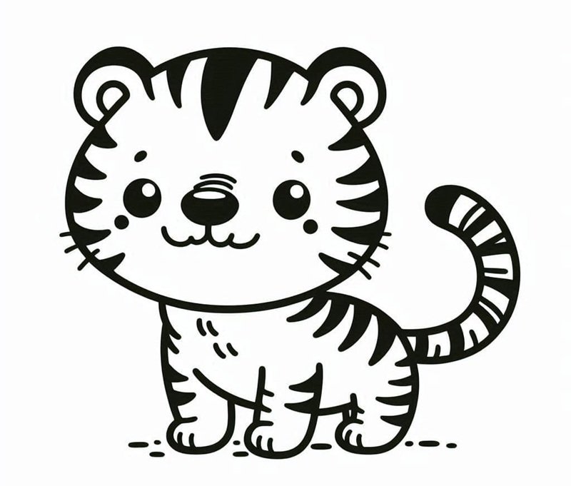 con hổ tô màu 15