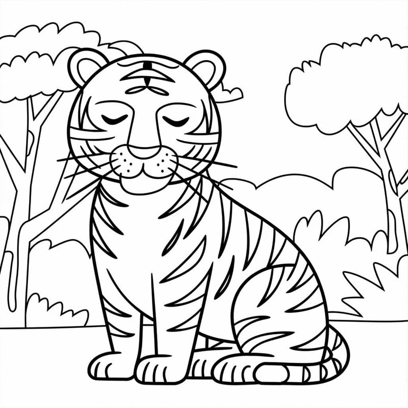 con hổ tô màu 25