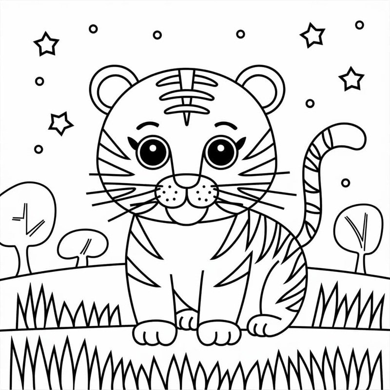 con hổ tô màu 27