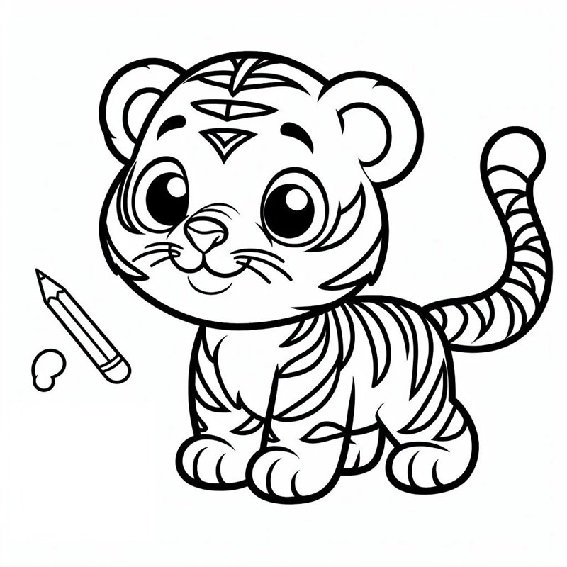 con hổ tô màu 30