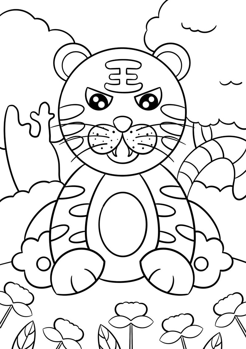 con hổ tô màu 32