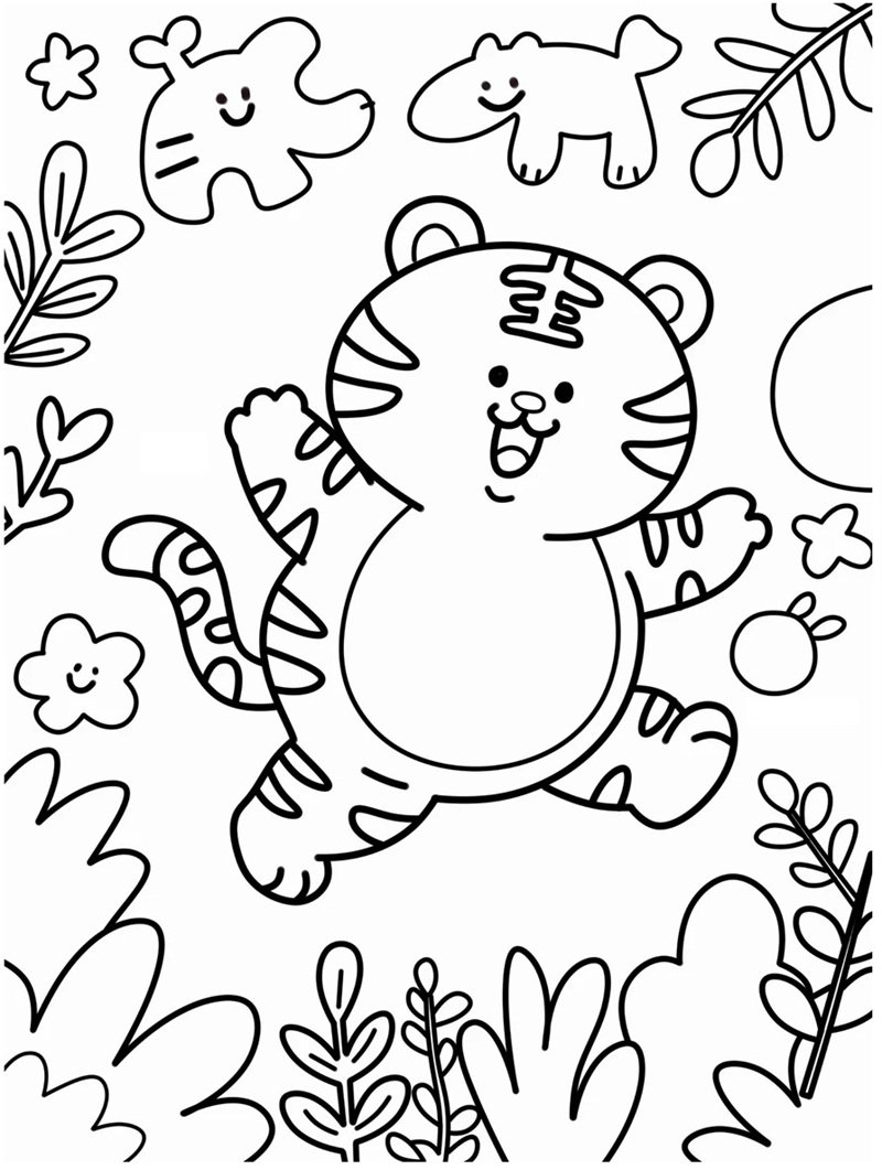 con hổ tô màu 33