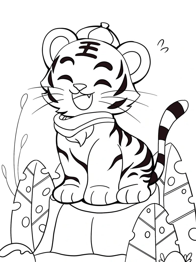con hổ tô màu 35