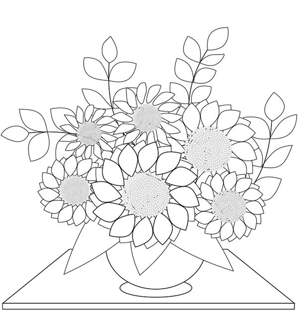 hoa hướng dương tô màu 1