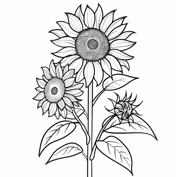 hoa hướng dương tô màu 22