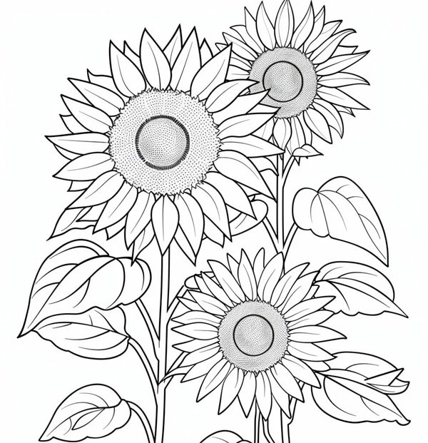 hoa hướng dương tô màu 23