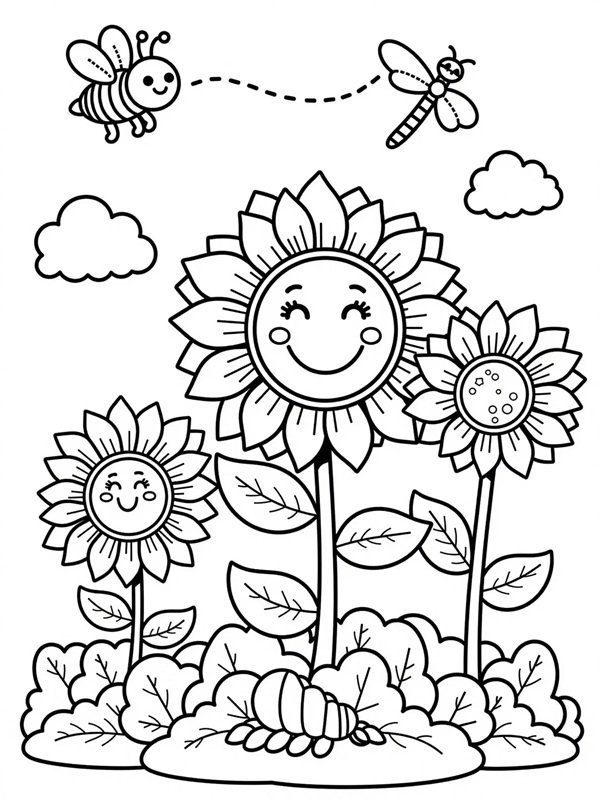 hoa hướng dương tô màu 24