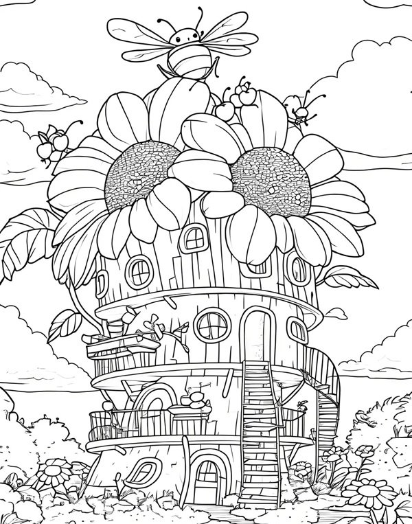 hoa hướng dương tô màu 39