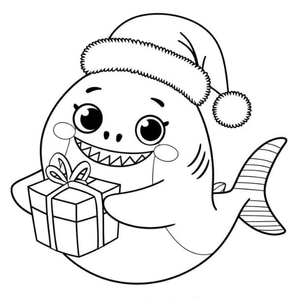 tô màu baby shark 1