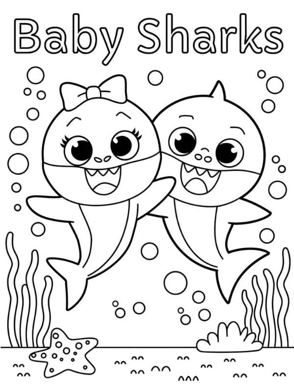 tô màu baby shark 10