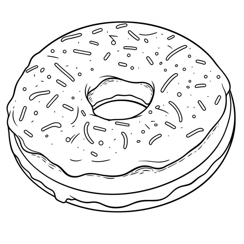 tô màu bánh donut 26