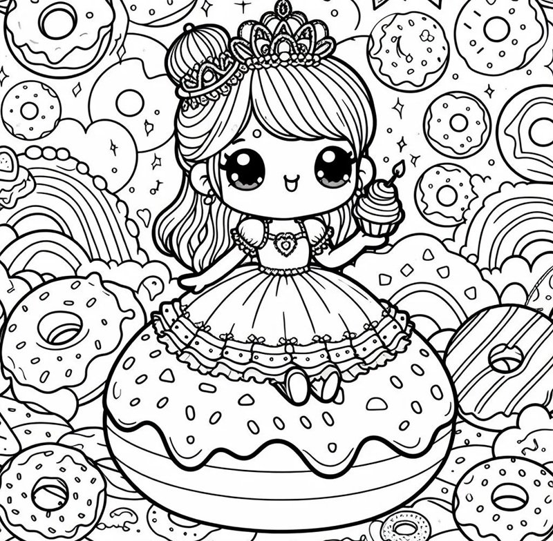 tô màu bánh donut 34